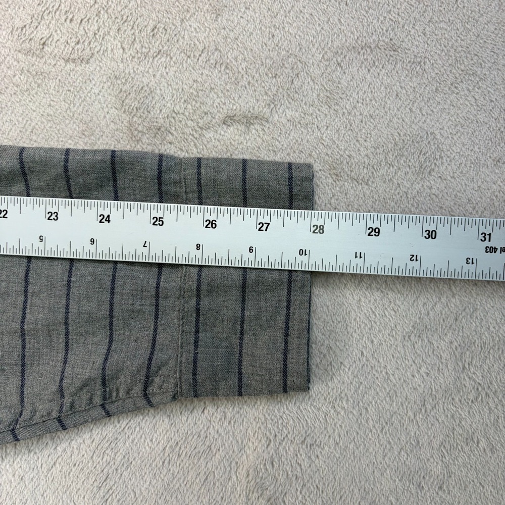 Marine Layer Lipton Shirt Men Larger Grey Blue Stripe Long Sleeve NWT $98 - Picture 8 of 10